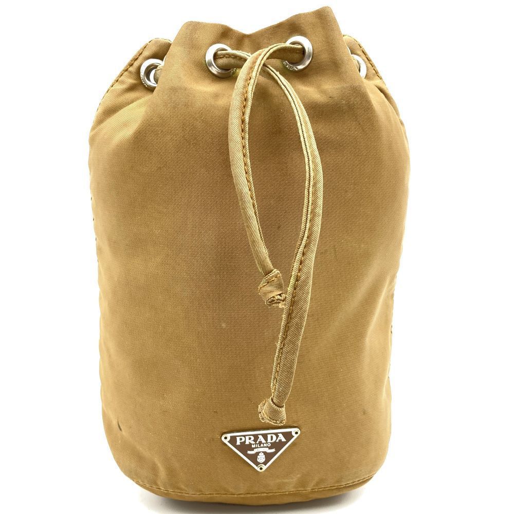 Prada Pouch Drawstring Nylon Brown - image 1